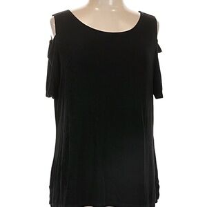 Chico's Travelers Black Cold Shoulder Blouse